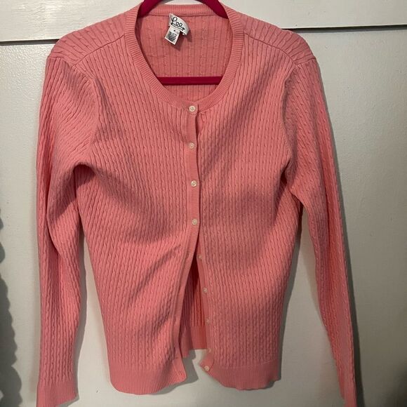 Lilly Pulitzer WHITE LABEL Vintage Pink Cable Knit Cardigan - Picture 1 of 6